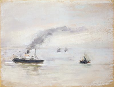 Rainy day atmosphere near the Elbe by Max Liebermann